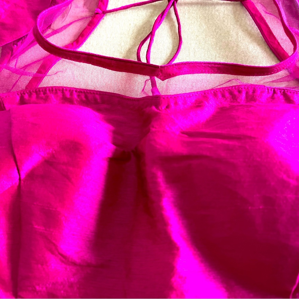 Deep magenta short sleeve blouse